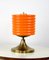 Lámpara de mesa Mid-Century de vidrio naranja, años 60, Imagen 1