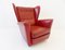 Red Leather Lounge Chair by Howard Keith for HK Furniture, 1960s 1