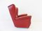 Red Leather Lounge Chair by Howard Keith for HK Furniture, 1960s 4