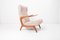 Conjunto de sillón y taburete tapizados, años 50. Juego de 3, Imagen 8