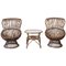 Upholstered Lounge Chair & Stool Set, Italy, 1950s, Set of 3, Image 22