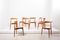 Oak and Teak Heart Chairs by Hans J. Wegner for Fritz Hansen, 1952, Set of 8 2