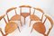 Oak and Teak Heart Chairs by Hans J. Wegner for Fritz Hansen, 1952, Set of 8, Image 6