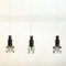 Scandinavian Glass Ice Cube Pendant lamps, 1960s, Set of 3 7