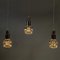 Scandinavian Glass Ice Cube Pendant lamps, 1960s, Set of 3 2