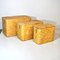 Wicker Containers with Brass Handles, 1960s, Set of 3 2