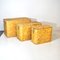 Wicker Containers with Brass Handles, 1960s, Set of 3 1