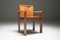 Italian Tan Leather Dining Chairs in the Style of Scarpa, 1970s, Set of 6, Image 4