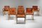 Italian Tan Leather Dining Chairs in the Style of Scarpa, 1970s, Set of 6 6