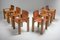 Italian Tan Leather Dining Chairs in the Style of Scarpa, 1970s, Set of 6, Image 7