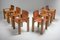 Italienische Esszimmerstühle aus Hellem Leder im Stil von Scarpa, 1970er, 6er Set 7