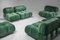 Green Velvet Modular Camaleonda Sofa by Mario Bellini for B&B Italia / C&B Italia, 1970s, Set of 4 3