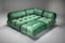 Green Velvet Modular Camaleonda Sofa by Mario Bellini for B&B Italia / C&B Italia, 1970s, Set of 4 6