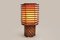 Asian Wood and Linen Table Lamp, 1950s 5