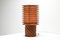 Asian Wood and Linen Table Lamp, 1950s, Image 6