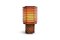 Asian Wood and Linen Table Lamp, 1950s, Image 1
