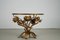 Gold Floral Side Table, 1970s, Image 9