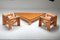 Postmodern French Triangular Elm Coffee Table, 1970s, Image 8
