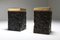 Black and Bronze Lava Stools, 1990s, Set of 2 4