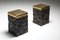 Schwarze & Bronze Lava Hocker, 1990er, 2er Set 6