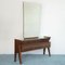 VIntage Wooden Dressing Drawer & Mirror in the Style of Dassi, 1950s 1