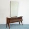 VIntage Wooden Dressing Drawer & Mirror in the Style of Dassi, 1950s, Image 1