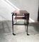 Mid-Century Black Iron Coffee Table with Clear Glass and Wooden Shelves 3