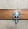 Mid-Century Brushed Steel and Solid Wood Wall Coat Rack, Image 5