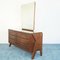 Vintage Wooden Dressing Drawer & Mirror in the Style of Dassi, 1950s 1