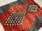 Large Vintage Turkish Black and Red Square Wool Kilim Rug, 1950s 7