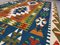 Tappeto grande Tribal Kilim vintage blu, rosso, beige e verde, Turchia, anni '50, Immagine 6