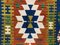 Tappeto grande Tribal Kilim vintage blu, rosso, beige e verde, Turchia, anni '50, Immagine 7