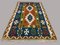 Large Vintage Turkish Blue, Red, Beige, and Green Tribal Kilim Rug, 1950s 4