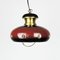 Space Age Red and Gold Pendant Lamps, 1960s, Set of 2, Image 2