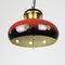Space Age Red and Gold Pendant Lamps, 1960s, Set of 2 8