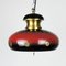 Space Age Red and Gold Pendant Lamps, 1960s, Set of 2 7