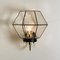 Large Iron and Clear Glass Wall Light from Glashütte Limburg, 1960s 8