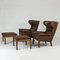 Leather and Rosewood Armchairs by Hans J. Wegner for AP Stolen, 1960s, Set of 4, Image 4