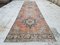 Vintage Turkish Low Pile Faded Color Oushak Runner Rug, 1970s 1