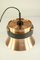 Vintage Copper and Aluminum Slats Pendant Lamp from VEB Metalldrücker Halle, 1970s 5