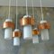 Mid-Century Scandinavian Copper and Opaline Glass Ceiling Lamp 7