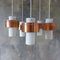 Mid-Century Scandinavian Copper and Opaline Glass Ceiling Lamp 3
