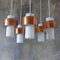 Mid-Century Scandinavian Copper and Opaline Glass Ceiling Lamp 11