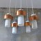 Mid-Century Scandinavian Copper and Opaline Glass Ceiling Lamp 10