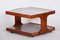 Small Mid-Century Czech Beech and Walnut Table with Glass Top, 1960s 3