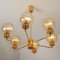 Large Gold-Plated Blown Glass Chandelier in the Style of Brotto, Italy, 1970s 13