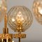 Large Gold-Plated Blown Glass Chandelier in the Style of Brotto, Italy, 1970s, Image 2