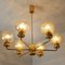 Large Gold-Plated Blown Glass Chandelier in the Style of Brotto, Italy, 1970s, Image 10