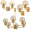 Large Gold-Plated Blown Glass Chandelier in the Style of Brotto, Italy, 1970s 17