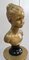 Antique Gilded Plaster Twisted Column and Bust of a Girl 5